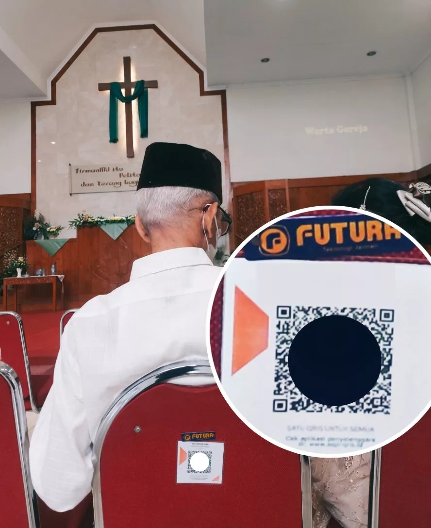 QRIS di Gereja Kristen Jawa Pondokgede, Bekasi, Jabar