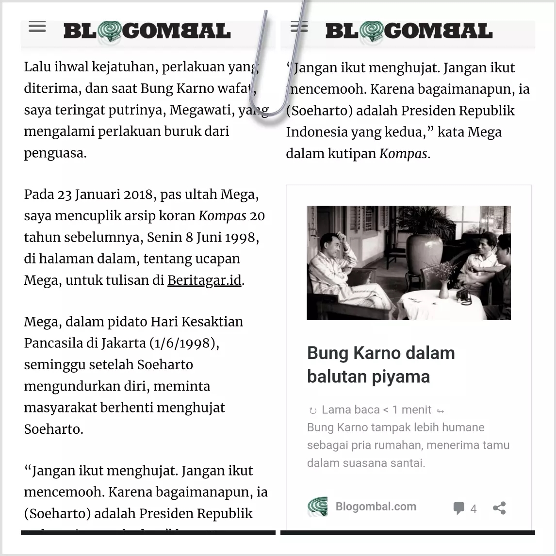 Megawati tak mau hujat Soeharto 