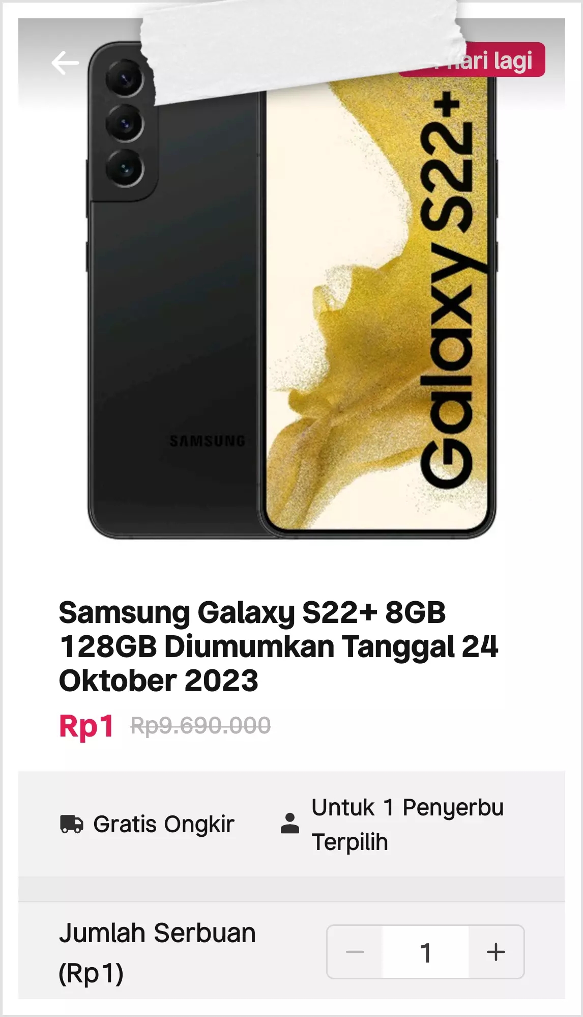 Samsung Galaxy S22 seharga satu rupiah, bukan bohong 