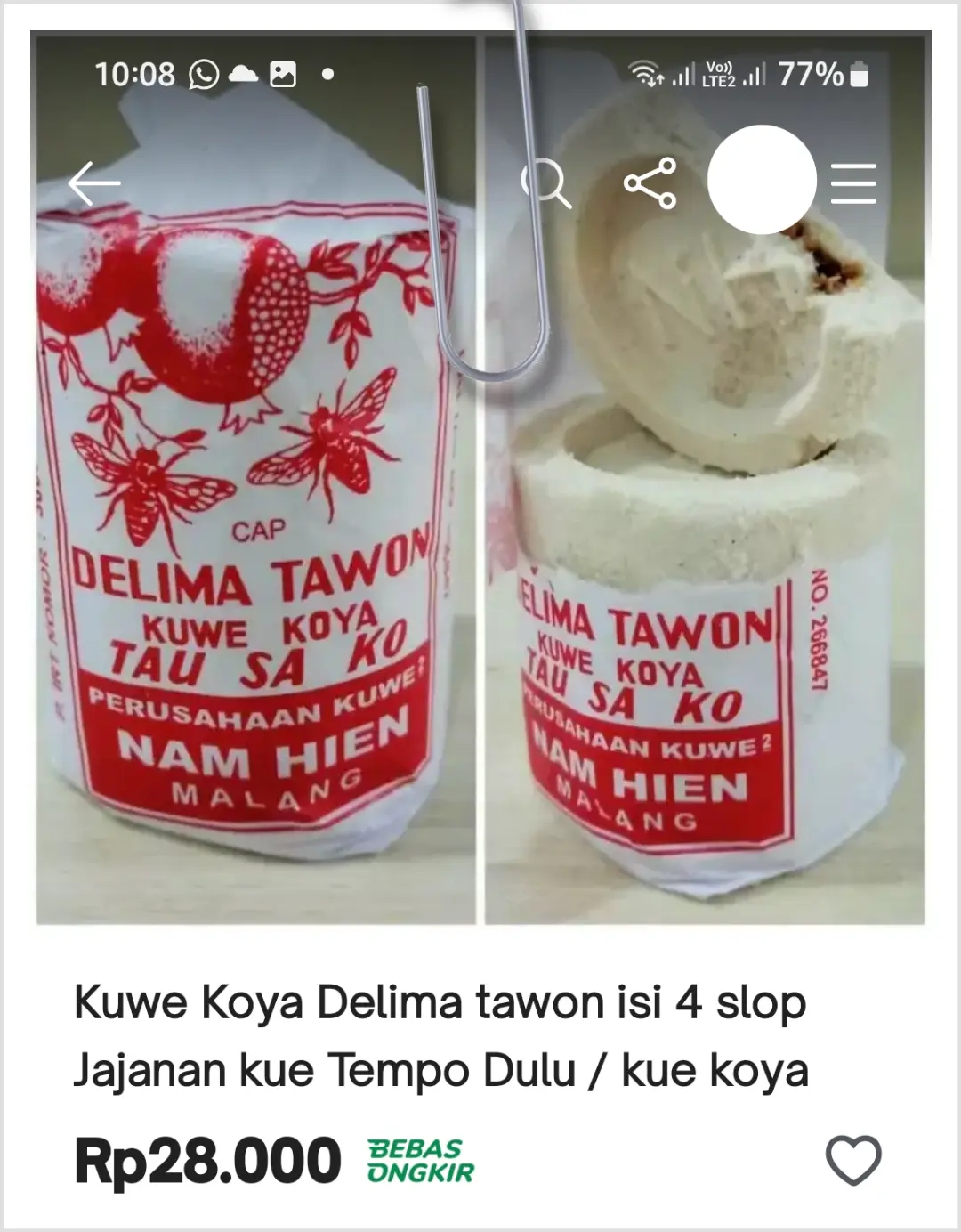 Kue koya klasik dari Malang cap Delima Tawon 