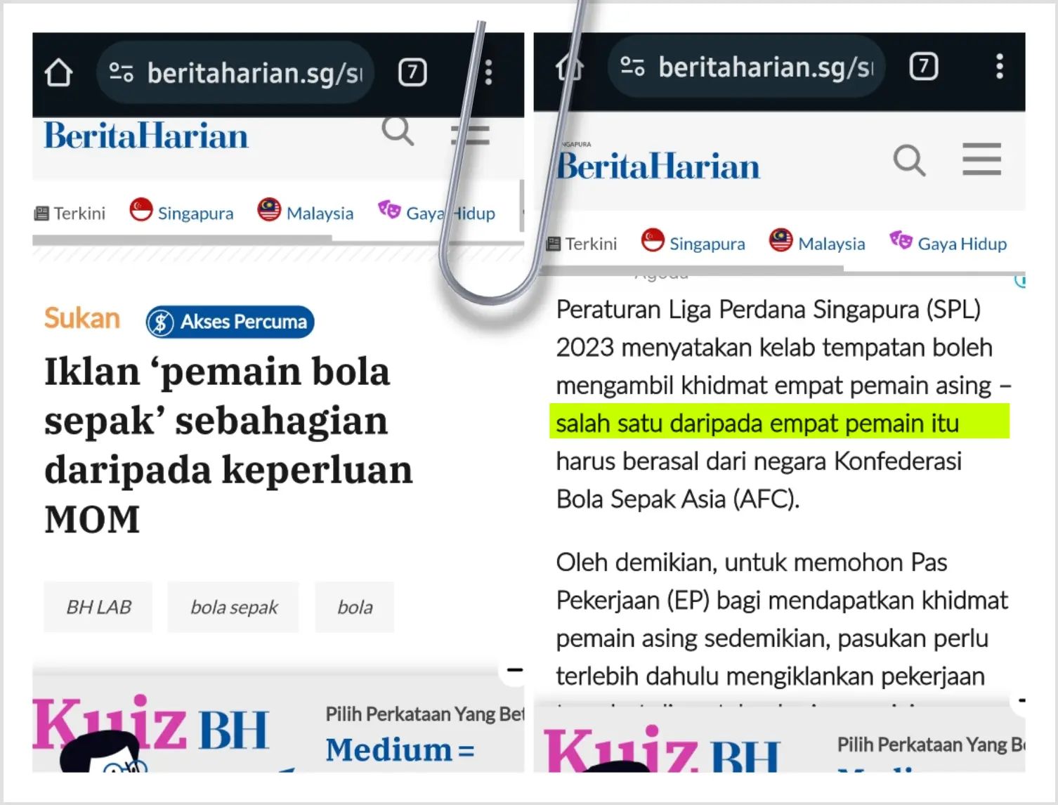 Penggunaan kata daripada dalam media di Malaysia dan Singapura 