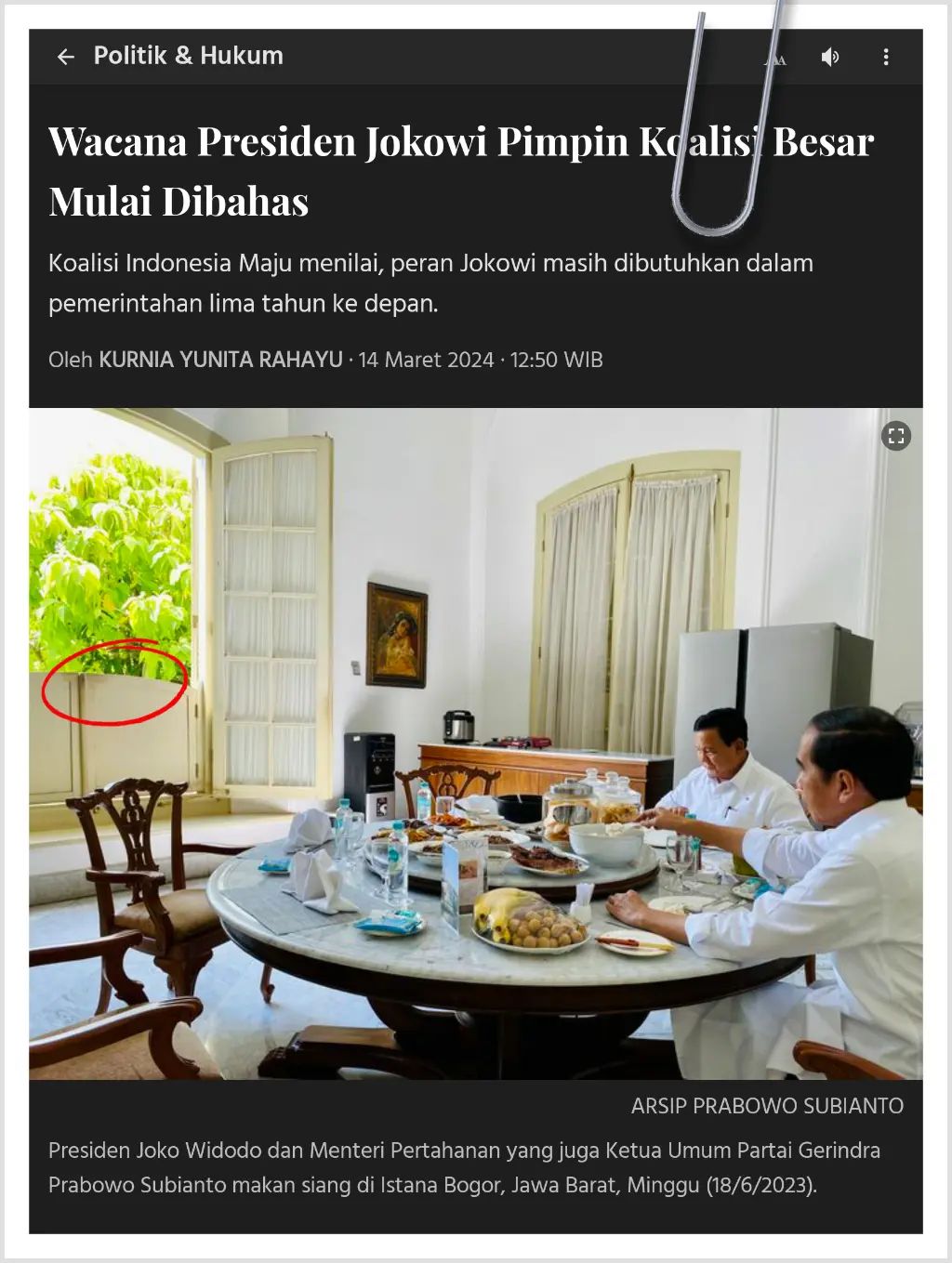 Jejak tangan berkeringat dalam makan siang Jokowi dan Prabowo