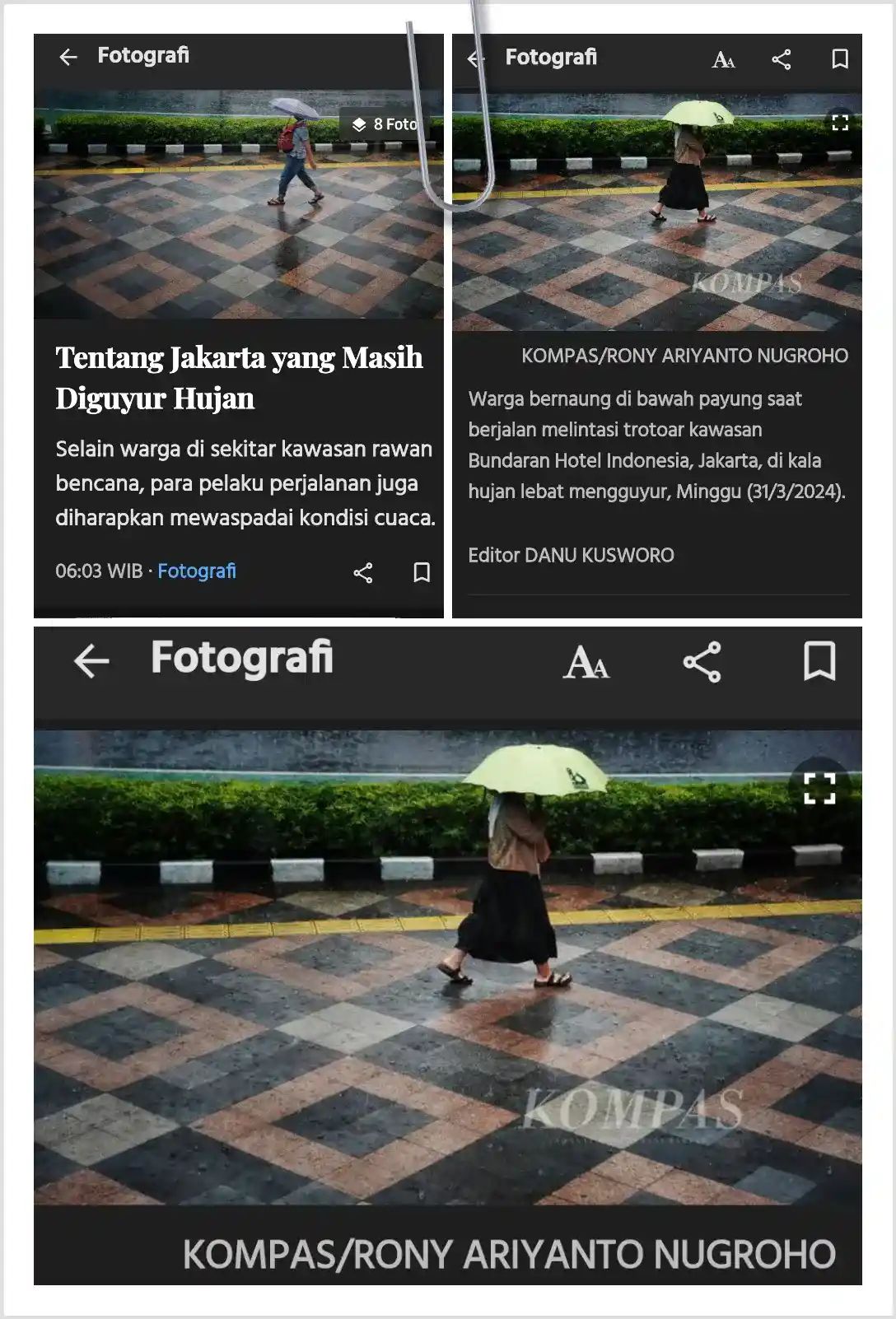 Jakarta hujan dalam foto jurnalistik Kompas 